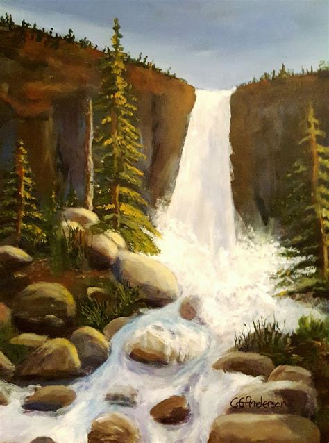 Mountain Waterfall | Painting With A Stroke