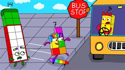 Numberblocks 7 Learn To Skateboard But Numberblocks 14 Shocked