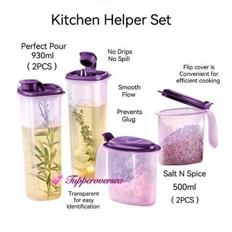 Tupperware Kitchen Helper Set Salt N Spice Set Perfect Pour