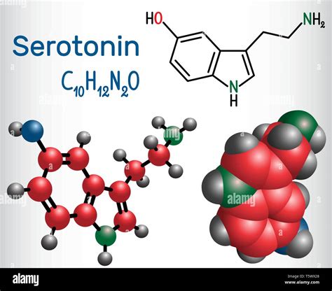 Serotonin Molecule Is A Monoamine Neurotransmitter Structural