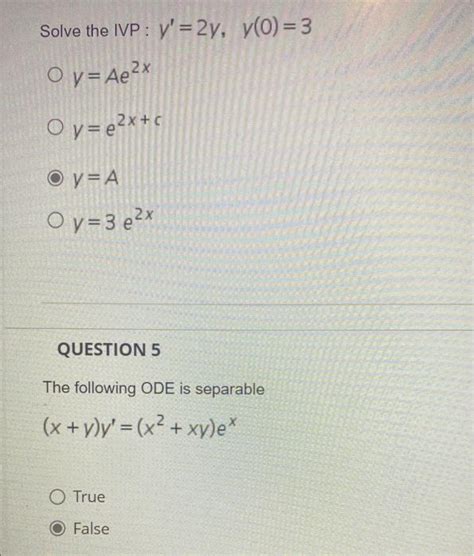 Solved Solve The Ivp Y Y Y Y Ae Xy E X Cy Ay E X Chegg