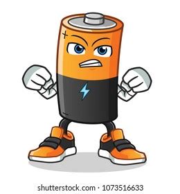 Battery Sick Mascot Vector Cartoon Illustration Stock Vector Royalty