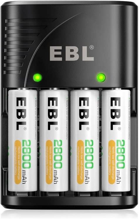 Ebl Akku Ladegerät Für Aa Aaa 9v Akku Plug Charger Mit 4x Aa Akku 2800mah Batterie Ladegerät