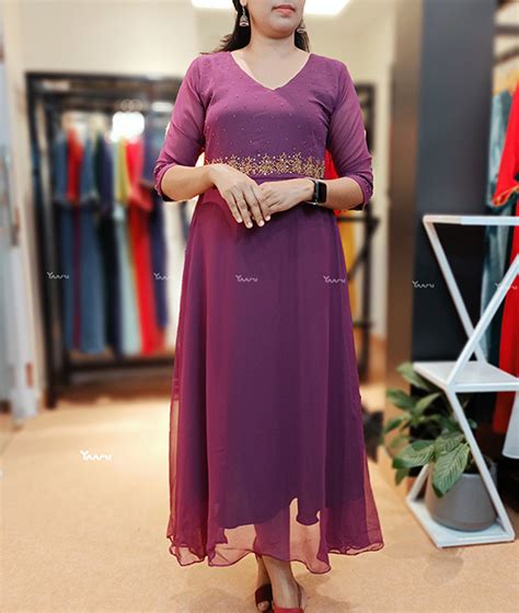 Umbrella Cut Georgette Kurti For Women YD10079 Yaami Designs