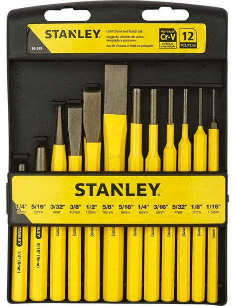 Juego Cincel Y Botadores X 12 Piezas 16 299 Stanley Bravo Industrial