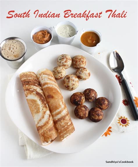 Sandhiyas Cookbook South Indian Breakfast Menu 1 Breakfast Thali Breakfast Ideas