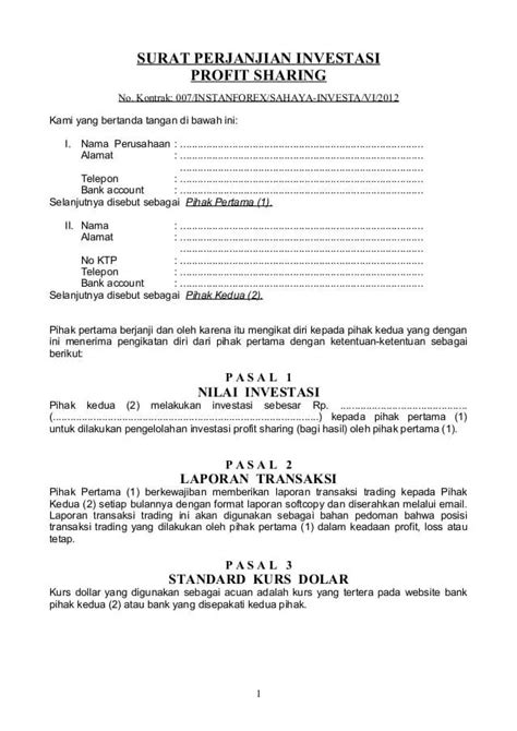 20 Contoh Lengkap Surat Perjanjian Kerjasama FREE Template