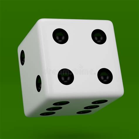 White Dice With Black Dots Hanging In Half Turn Showing Number 4