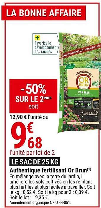 Offre Authentique Or Brun Fertilisant Kg Chez Bricomarche