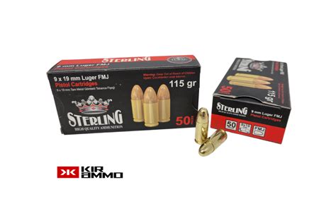 Sterling 9mm Luger Same Day Shipping 115 Grain Fmj 50 Rounds Box [no Tax Outside Texas