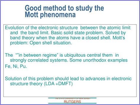 Ppt Gabriel Kotliar Physics Department And Center For Materials