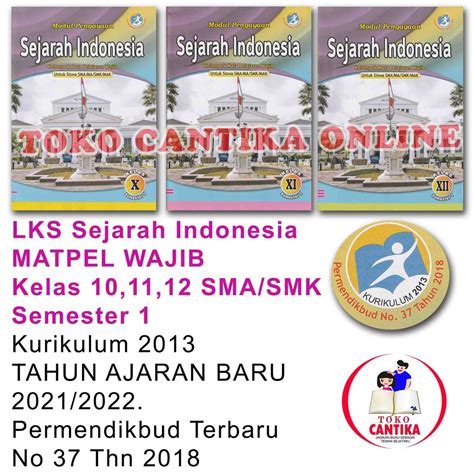 Jual Buku Lks Sejarah Indonesia Kelas Sma Semester Matpel