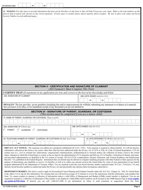 Va Form 28 8832 Educationvocational Counseling Application Chapter