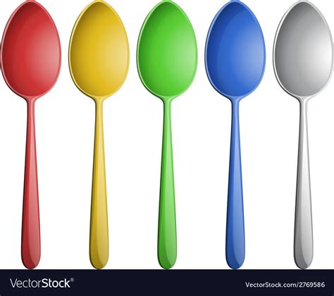 Color Spoons Royalty Free Vector Image Vectorstock