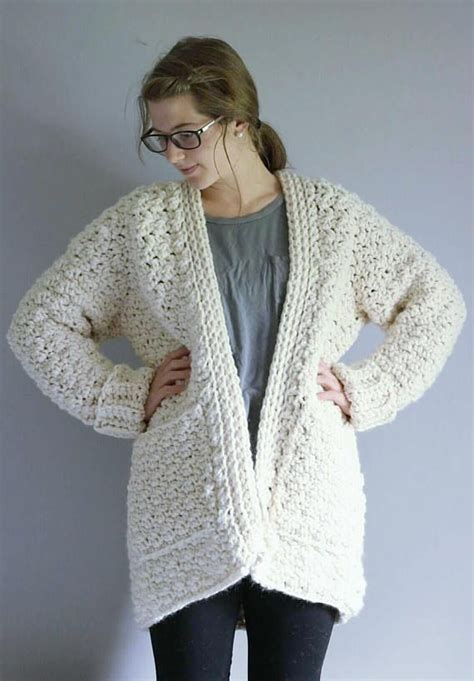 Chunky Crochet Cardigan Pattern Free The Overall Feel Is Comfy And Cozy