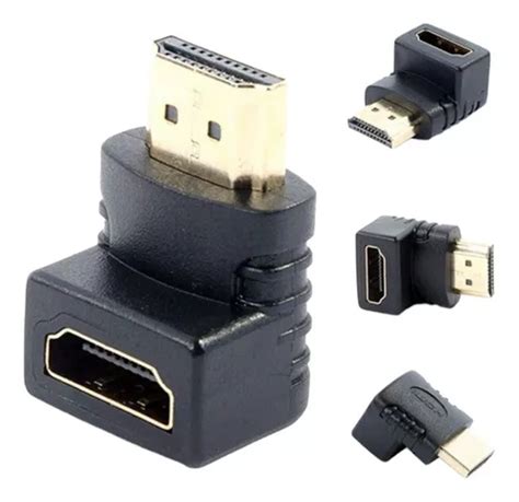 Adaptador Hdmi 90 Graus Em L Macho X Fêmea 1 4 P Tv Paine Escorrega