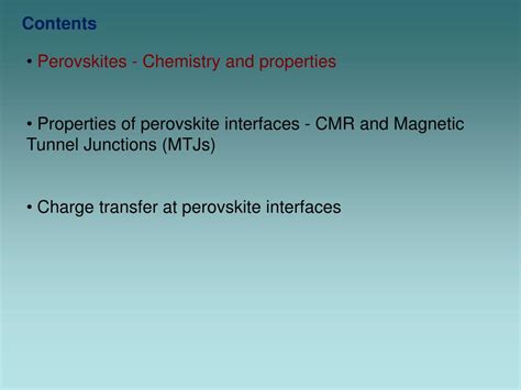 PPT Perovskite Type Transition Metal Oxide Interfaces PowerPoint