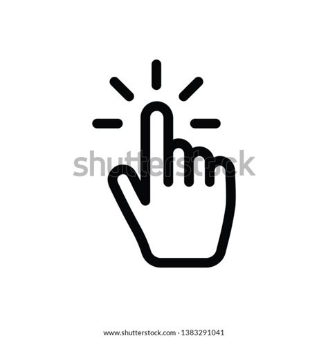 Hand Clicking Linear Icon Click Finger Stock Vector Royalty Free