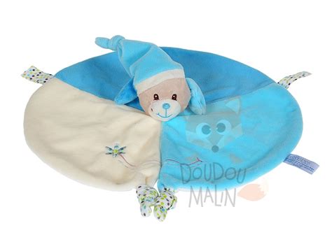 Early Days Doudou Plat Chien Bleu Blanc