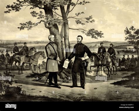 The Surrender Of General Lee To General Grant At Appomattox Court House