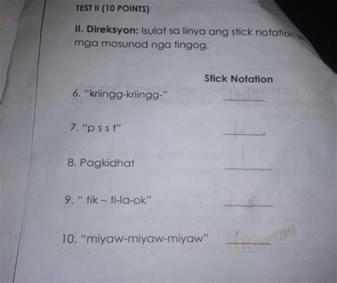 Plis Po Pa Help Need Ko Na Po Stick Notation Po Kailangan Nya Brainly Ph