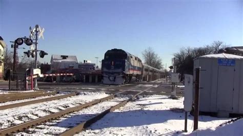 Two Bergen Line Trains At Rutherford 123012 Youtube