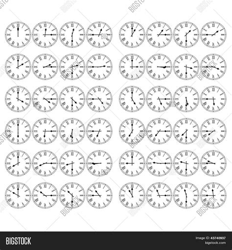 Roman Numeral Clocks Vector & Photo (Free Trial) | Bigstock