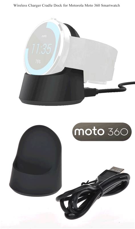 Wireless Charging Charger Cradle Dock Wcable For Motorola Moto 360