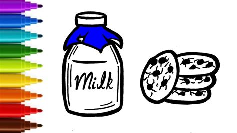 Drawing Cookies And Milk How To Draw Cookies And Milk Drawing For