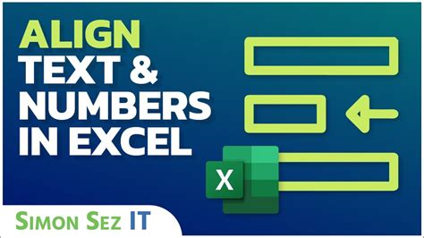 How To Align Text And Numbers In Excel YouTube