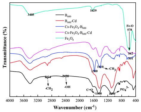 Ftir Curves Of Fe O B B Cd Cs Fe O B And