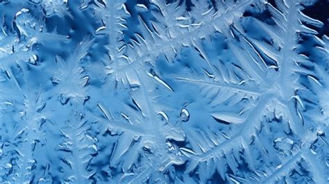 Frozen Window Reveals Intricate Icy Pattern Captivating Frozen Water Texture Background Frosty