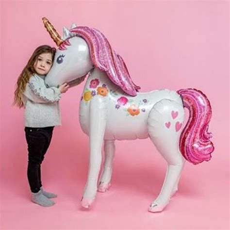 Taille 3D unicorn L Ballon licorne géant pour décoration de fête d