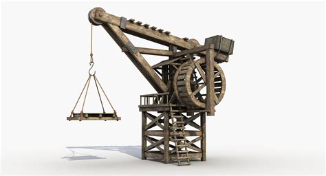 3d Medieval Wooden Crane 11 Model Turbosquid 1756815