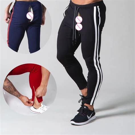 Boyfriend Sports Outdoor Sex Open Crotch Pants Men S Slim Joggers Workout Pants Gym Running