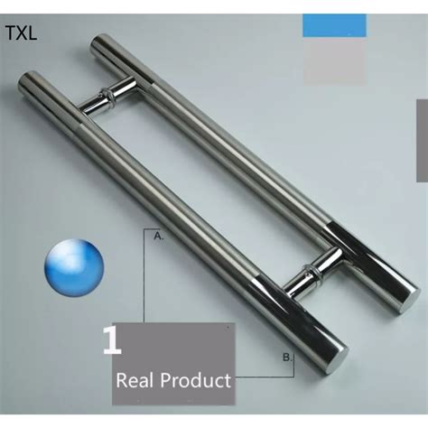 Heavy Duty Stainless Steel Frosted Black Push Pull Door Handle Glass Door Wood Door Handle Grab