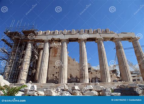 Restoration of the Acropolis Parthenon Temple in Acropolis Editorial ...