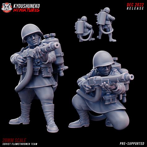 Soviet Flamethrower Team X2 Kyoushuneko Miniatures Forge Of Generals EU