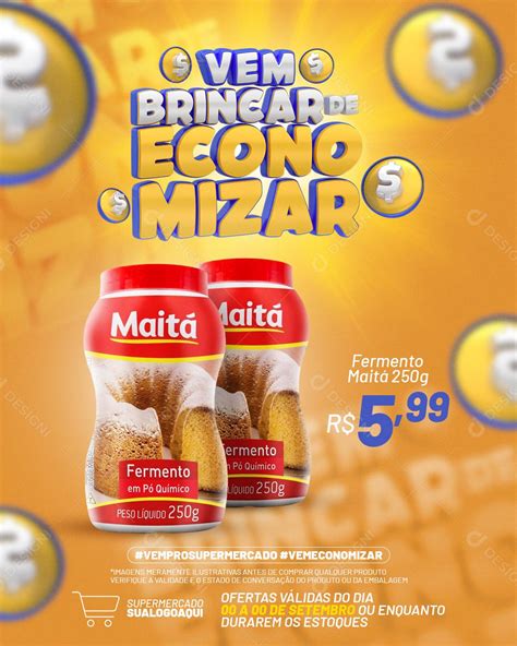 Post Supermercado Vem Brincar De Economizar Produto Social Media PSD