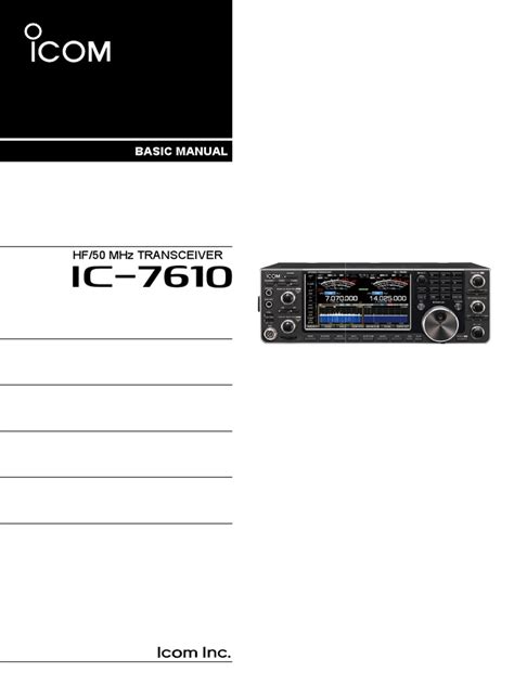 ICOM IC-7610 - ENG - Basic - 5 | PDF | Radio | Electromagnetic Interference