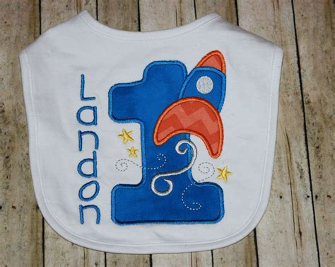 1st Birthday Bib Spaceship First Birthday Bib Rocket Birthday Etsy