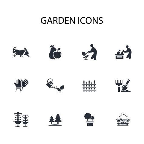 Garden Icon Seteditable Strokelinear Style Sign For Use Web Design