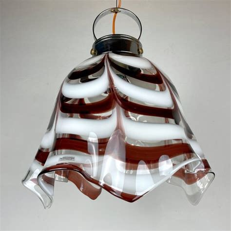 Lampe Suspension Fazzoletto En Verre De Murano Par Av Mazzega Italie