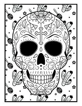 Day Of The Dead Sugar Skulls Coloring Pages By Qetsy Tpt