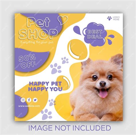 Premium Vector Pet Shop Social Media Post Template