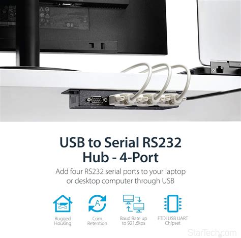 Startech Adaptador Usb A Serie Rs De Puertos Montaje En