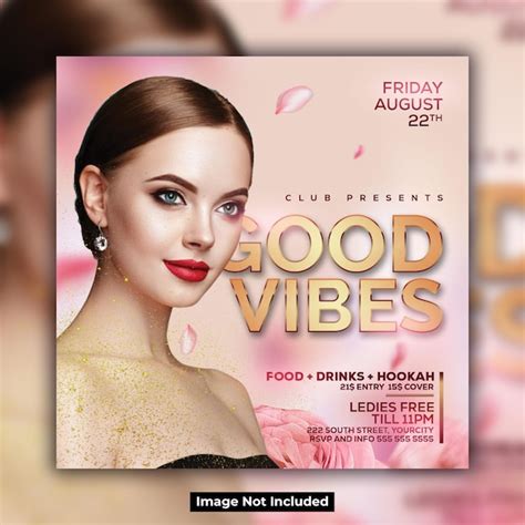 Premium PSD Psd Good Vibes Friday Night Party Club Flyer Social Media