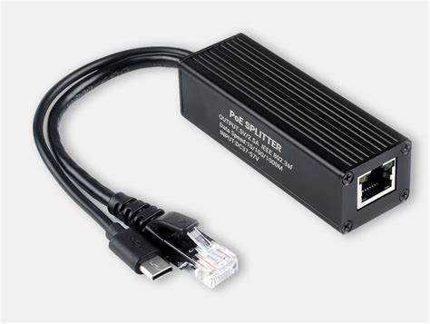 Industrial Gigabit PoE Splitter Metal Case Protection 5V 2 5A Type C Out