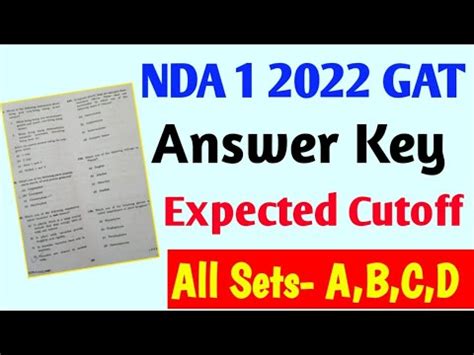 Nda Gat Paper Solution Nda Gat Answer Key Nda