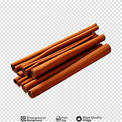 Cinnamon Sticks Isolated On Transparent Background Premium AI